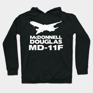 McDonnell Douglas MD-11F Silhouette Print (White) Hoodie